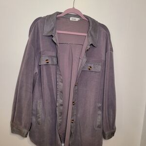 Missky Gray Fleece button down Shacket Size XL